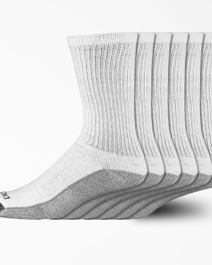 Moisture Control Crew Work Socks. Size 6-12. 6-Pack
