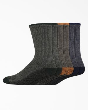 Moisture Control Crew Work Socks. Size 6-12. 6-Pack