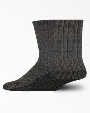 Moisture Control Crew Work Socks. Size 6-12. 6-Pack