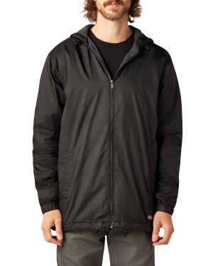 Fleece Lined Nylon Hooded Jacket