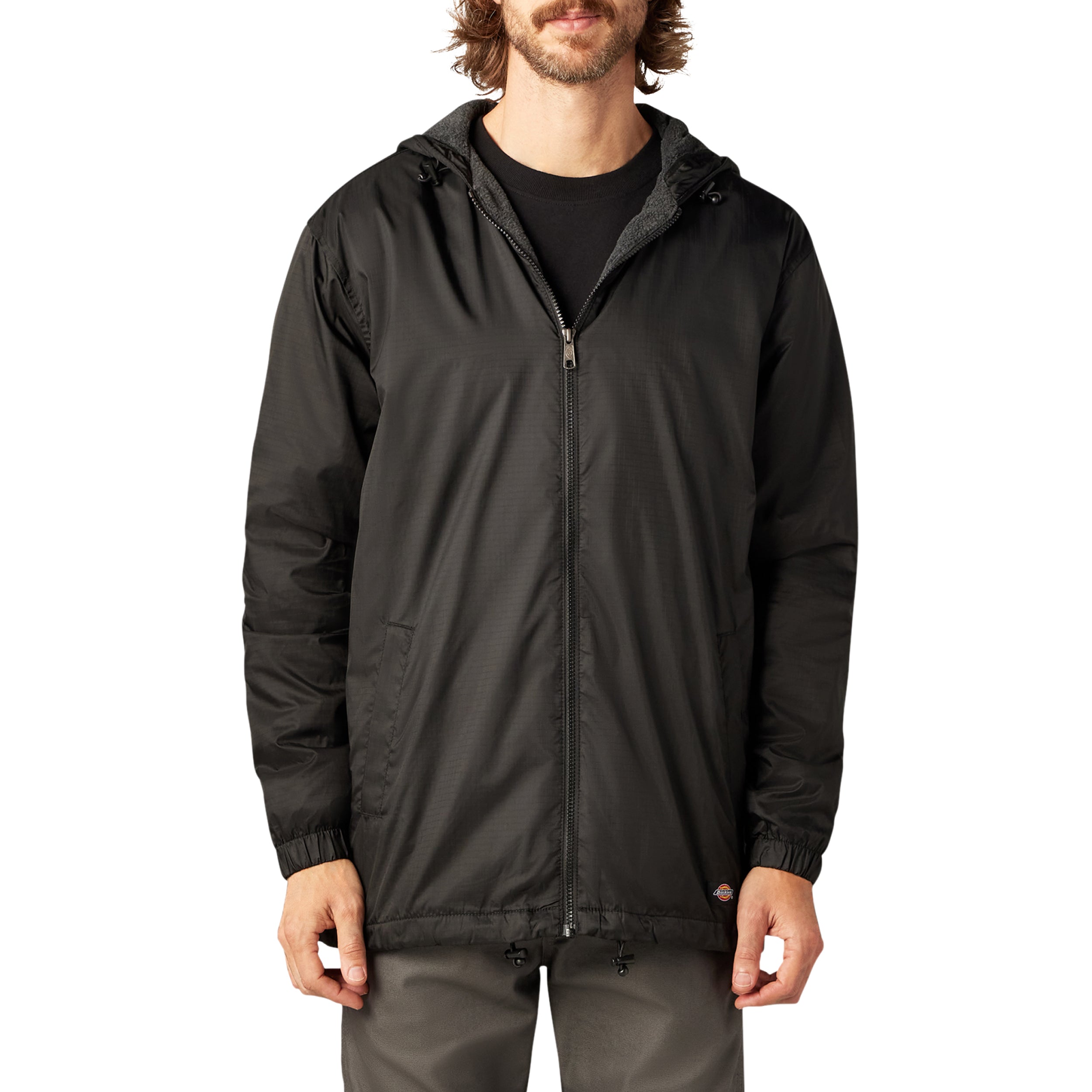 Fleece Lined Nylon Hooded Jacket - Image 9