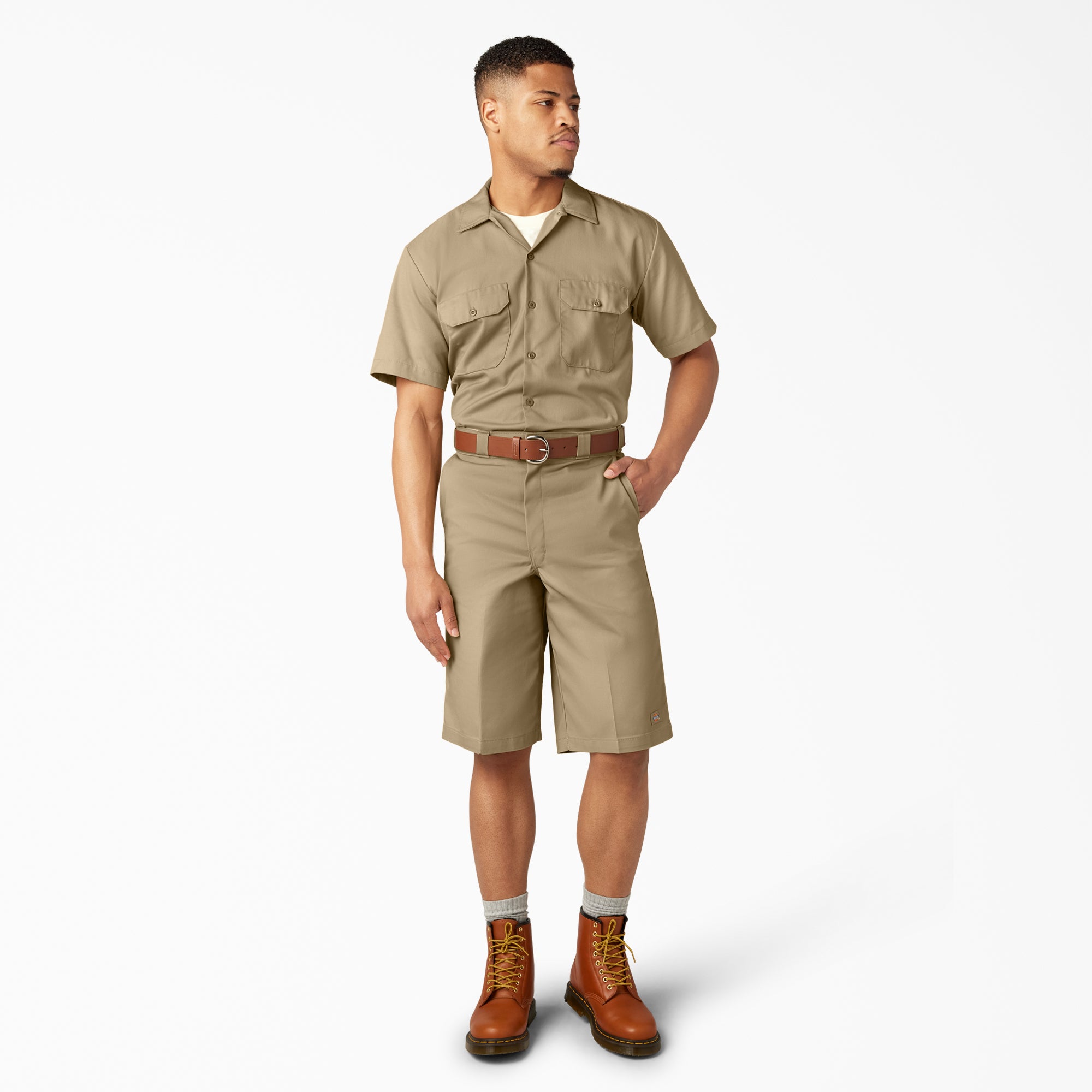 Loose Fit Flat Front Work Shorts. 13 - Image 5