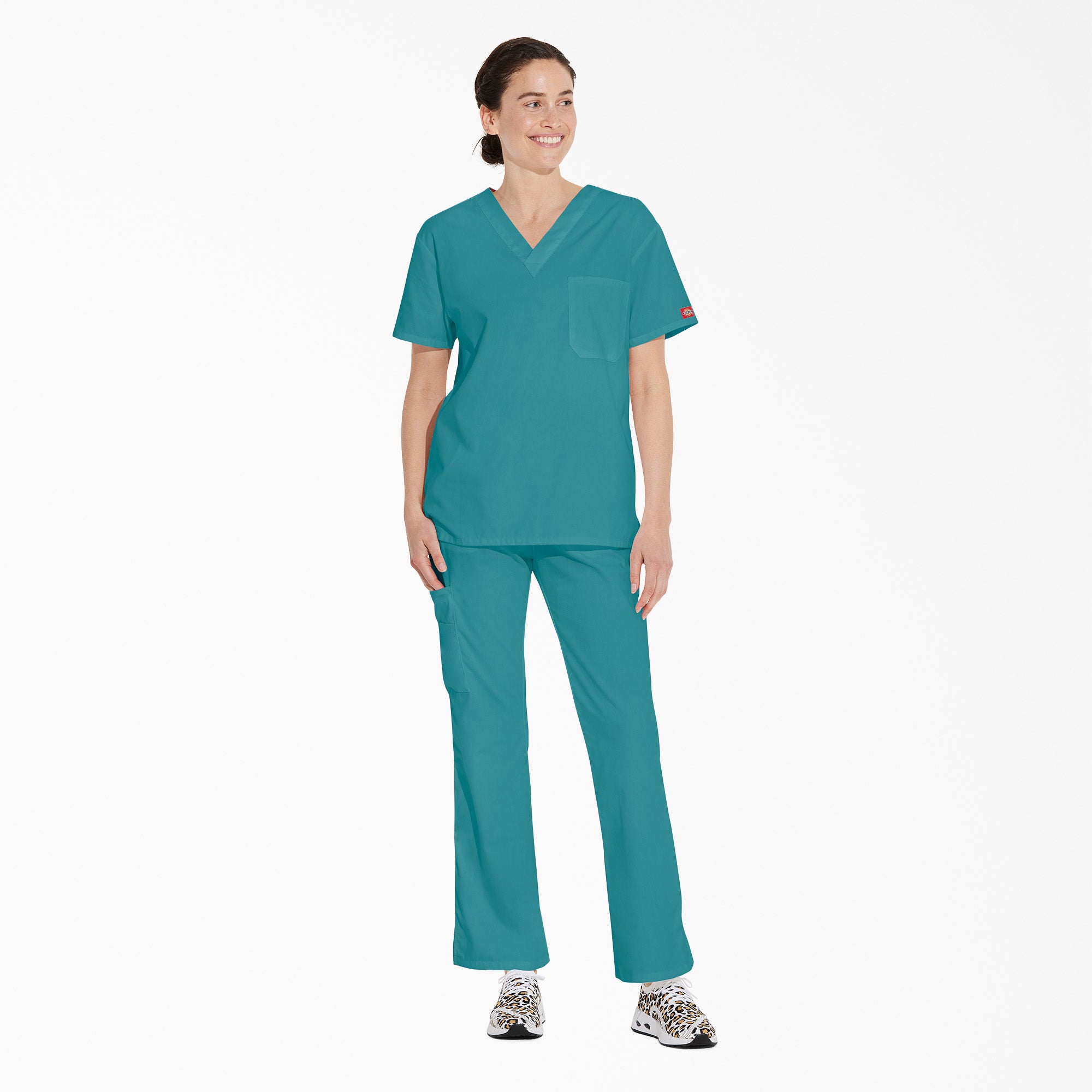 Unisex EDS Signature V-Neck Scrub Top - Image 4