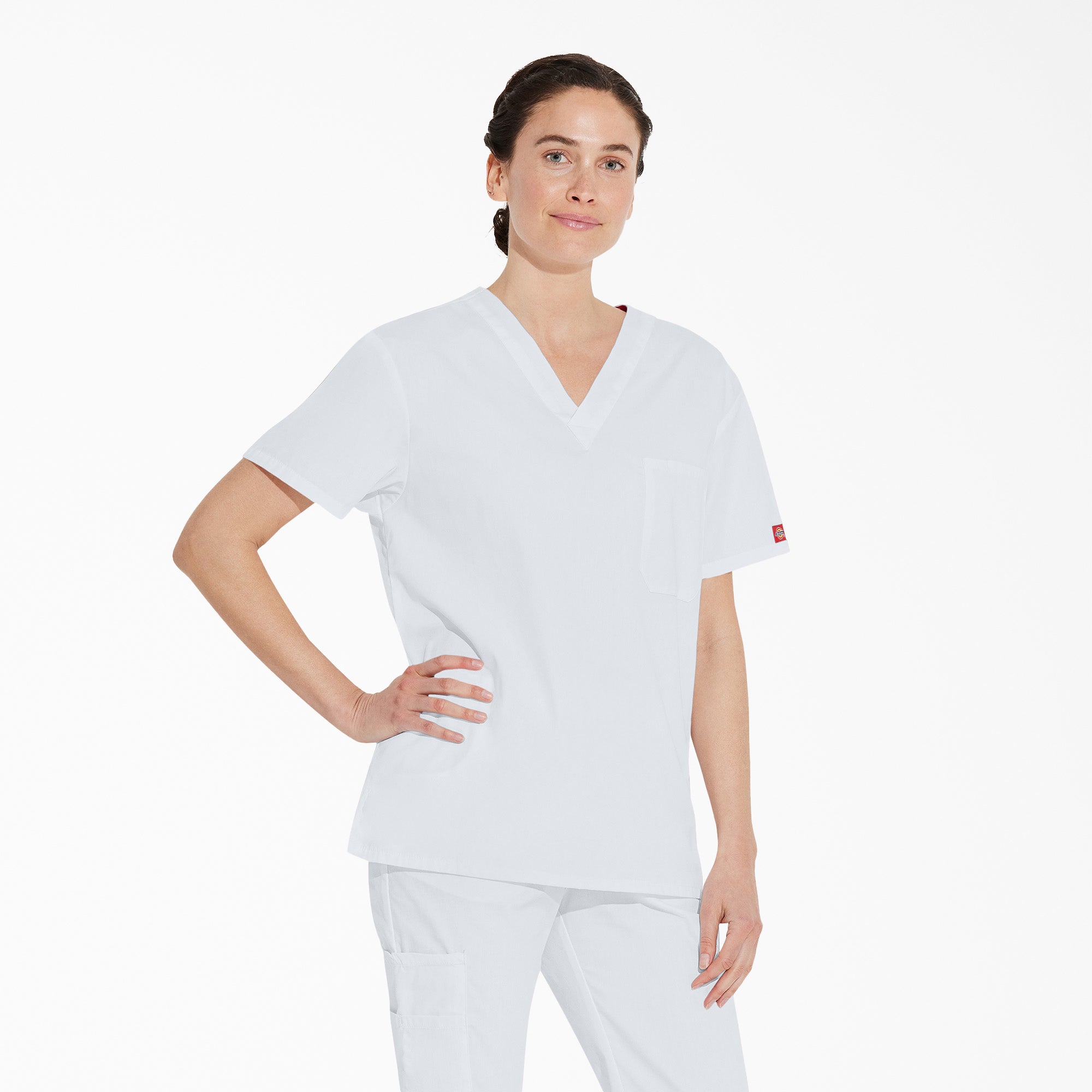 Unisex EDS Signature V-Neck Scrub Top - Image 4