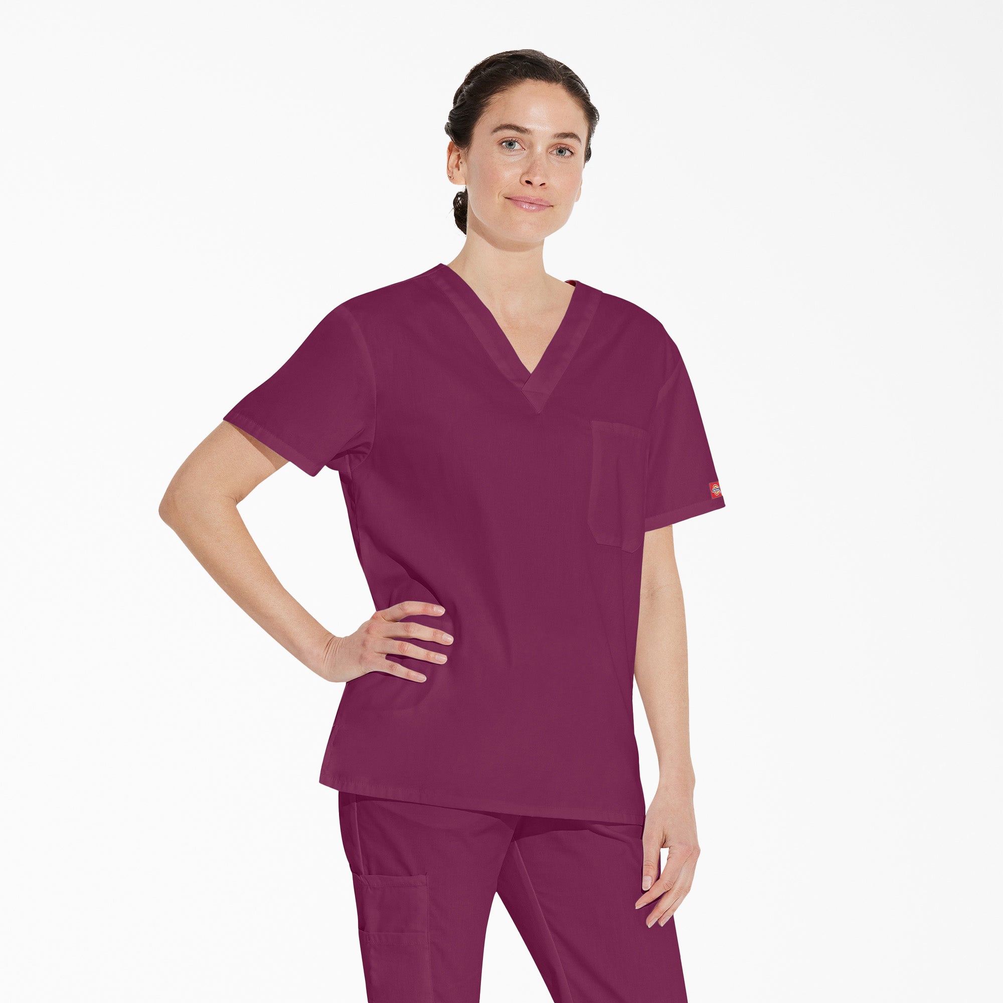 Unisex EDS Signature V-Neck Scrub Top - Image 4