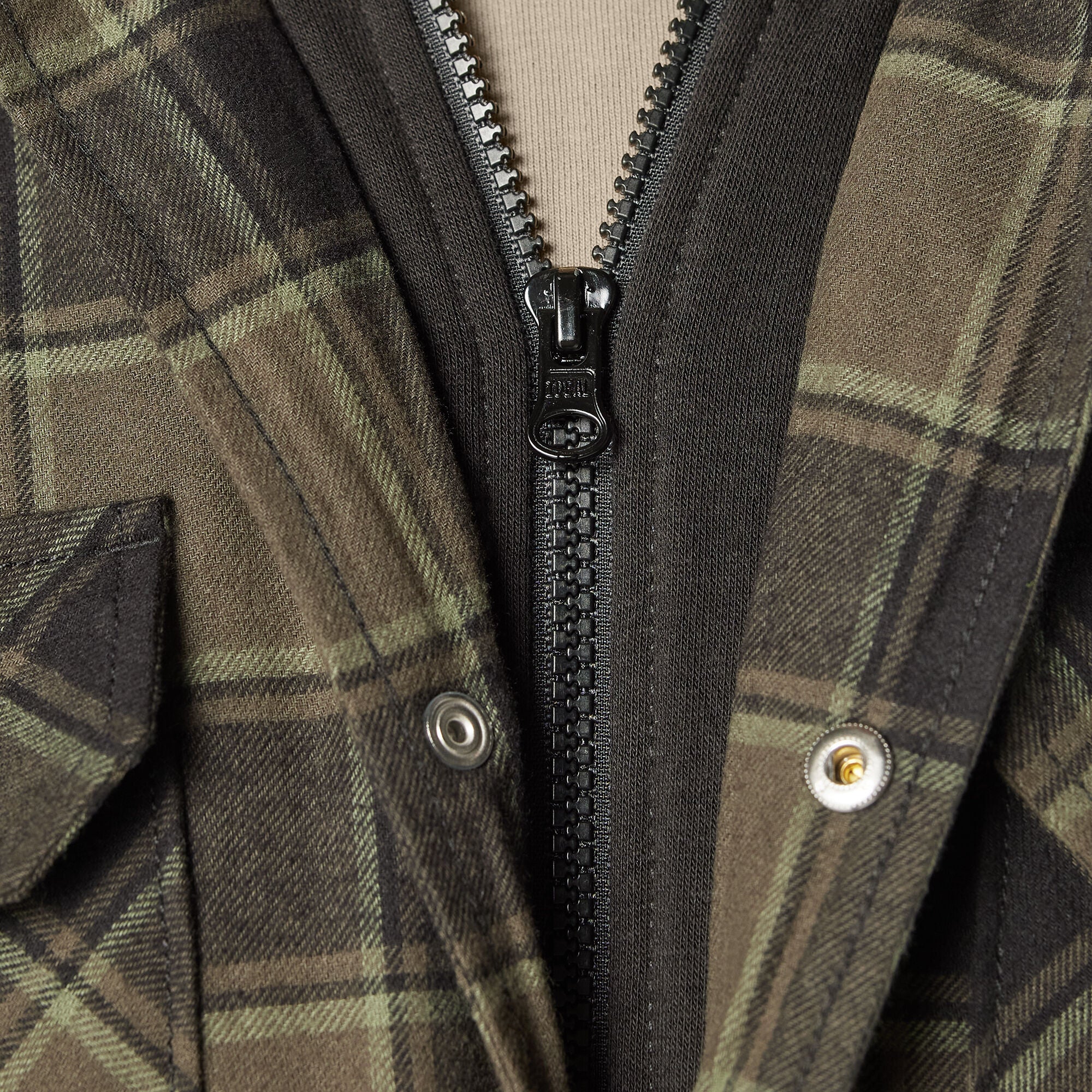 Water Repellent Flannel Hooded Shirt Jacket - Image 6