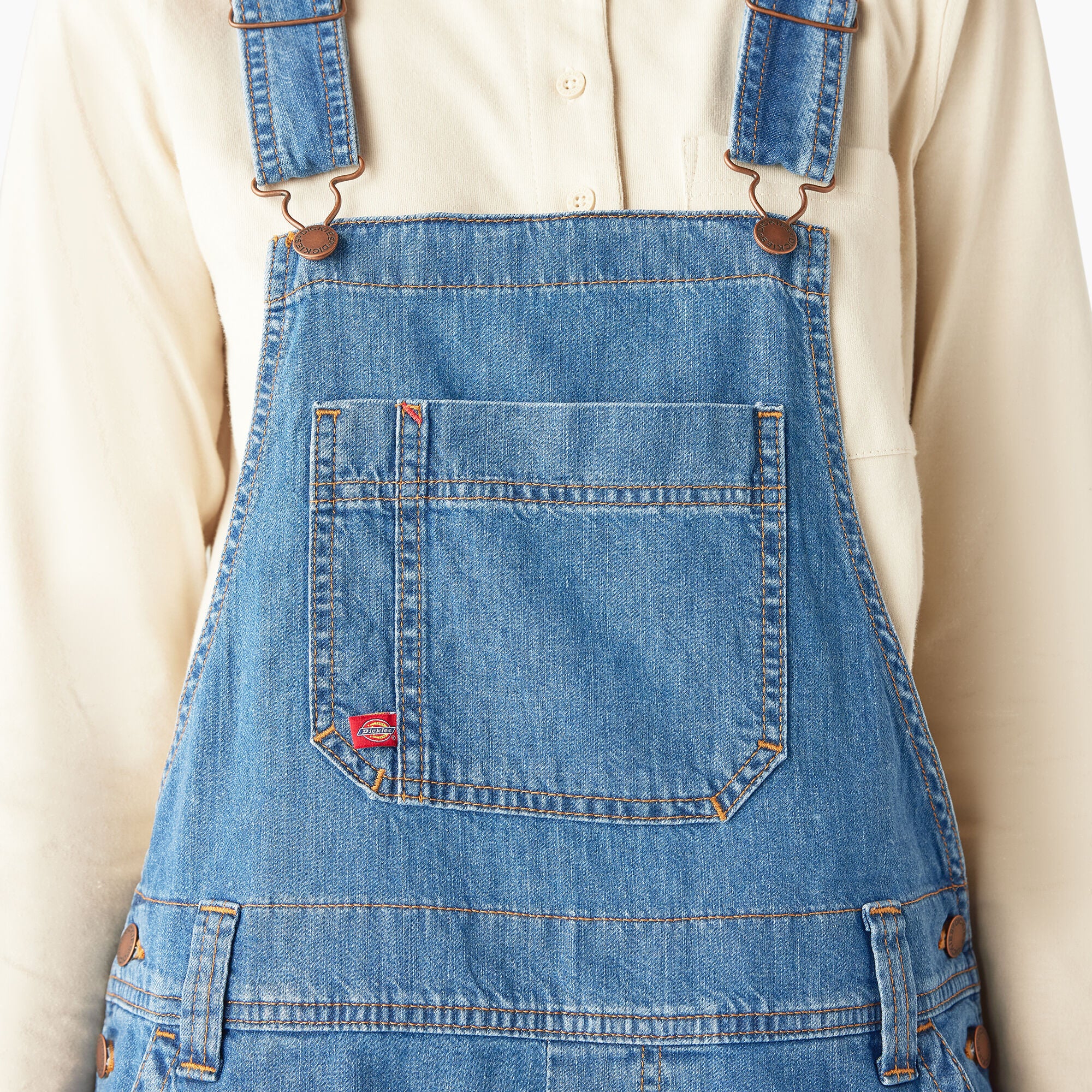 Women's Relaxed Fit Bib Shortalls. 7 - Image 4