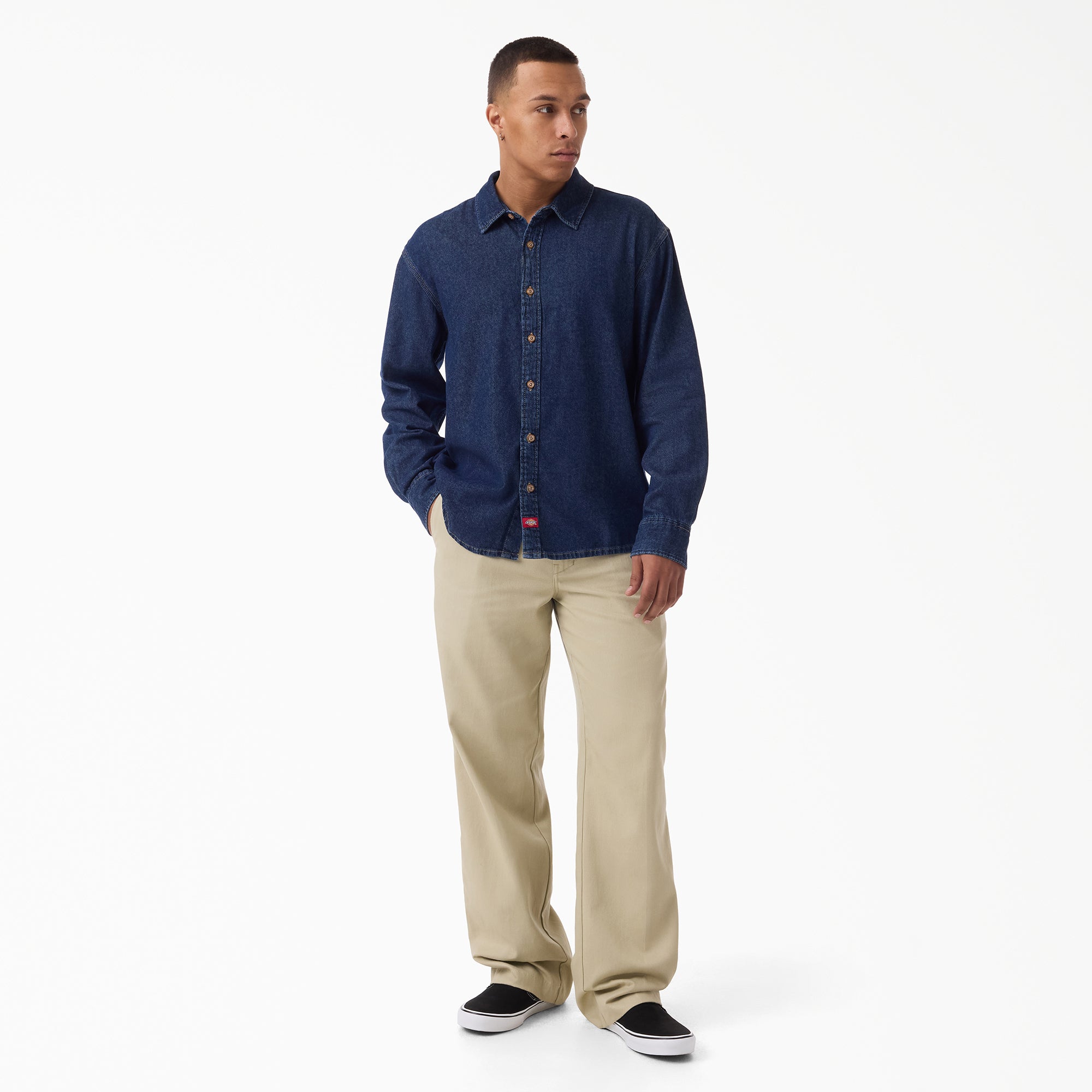 Lightweight Long Sleeve Denim Shirt - Image 4
