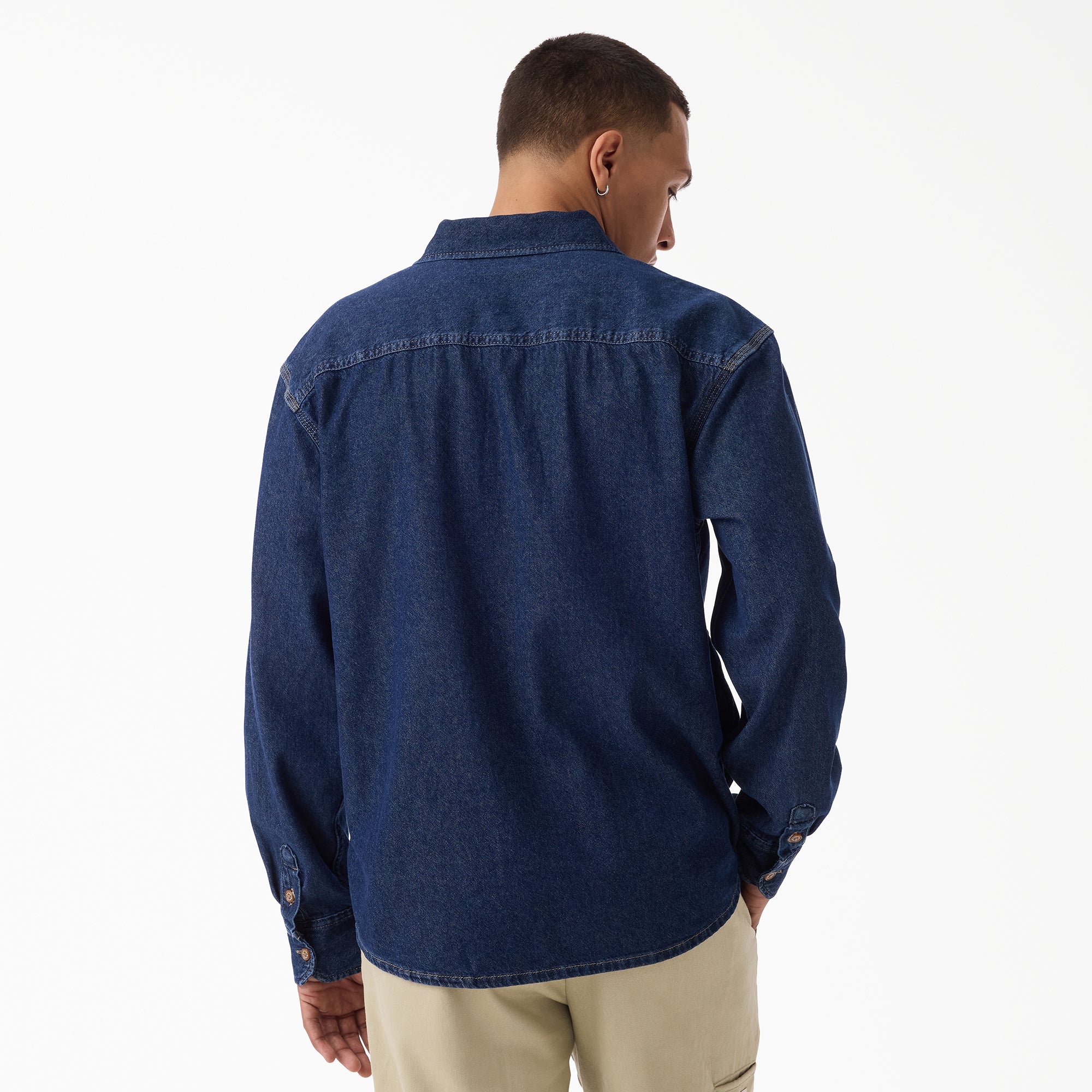 Lightweight Long Sleeve Denim Shirt - Image 2