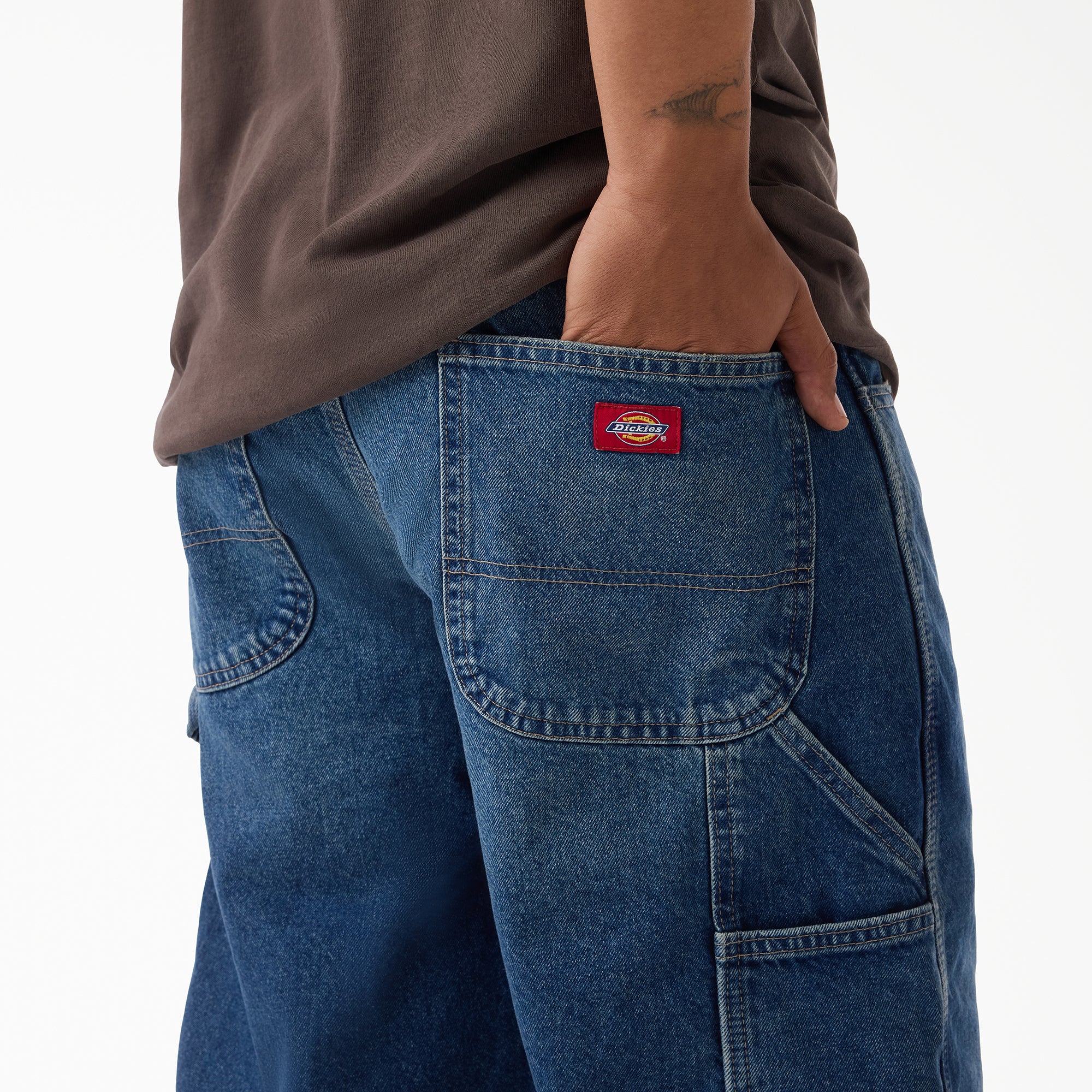 Worn In Relaxed Carpenter Denim Shorts. 13 - Image 6