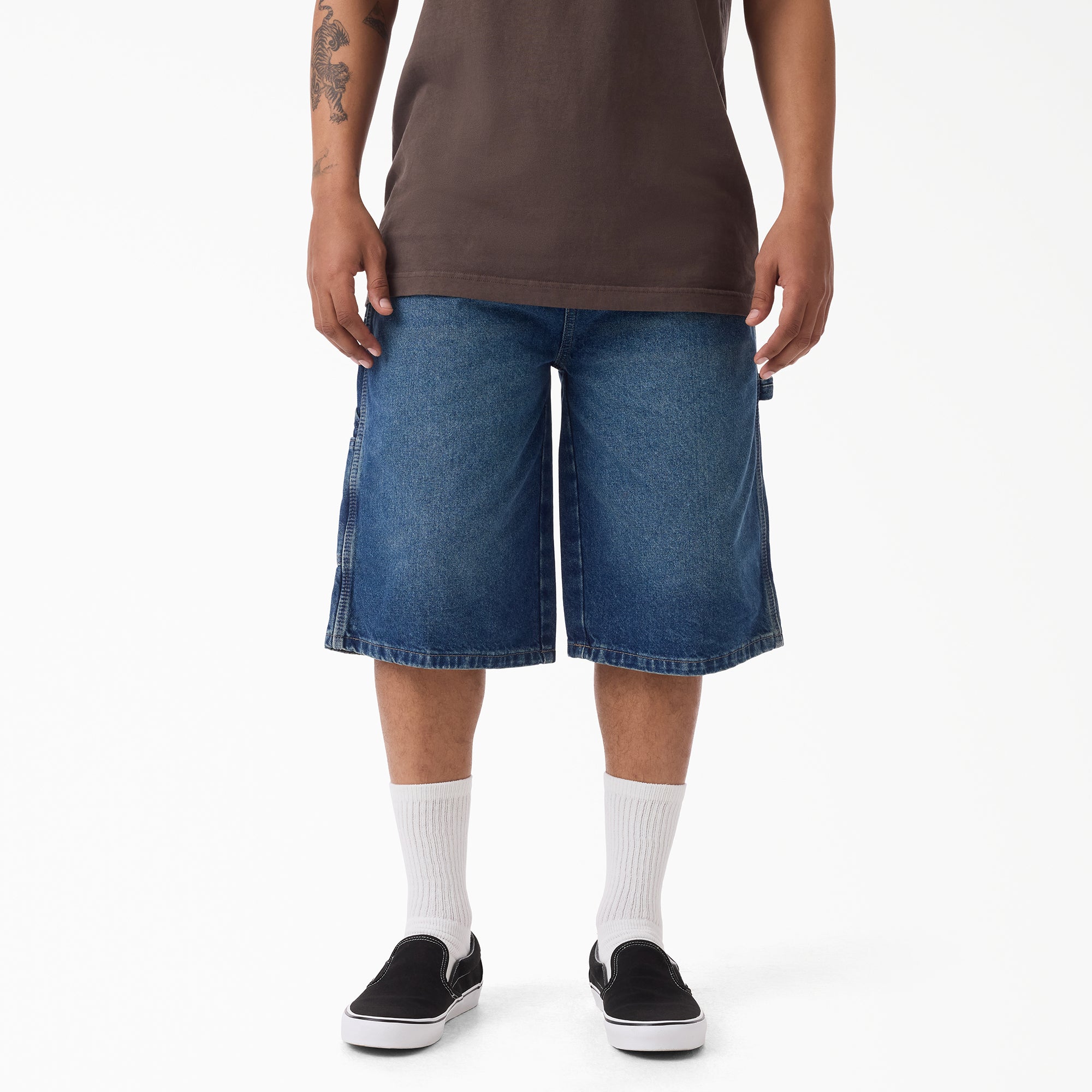 Worn In Relaxed Carpenter Denim Shorts. 13