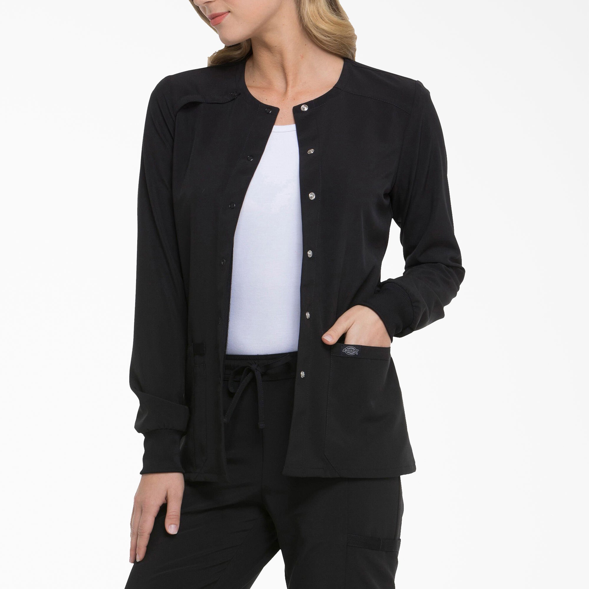Women's EDS Essentials Snap Front Scrub Jacket - Image 3