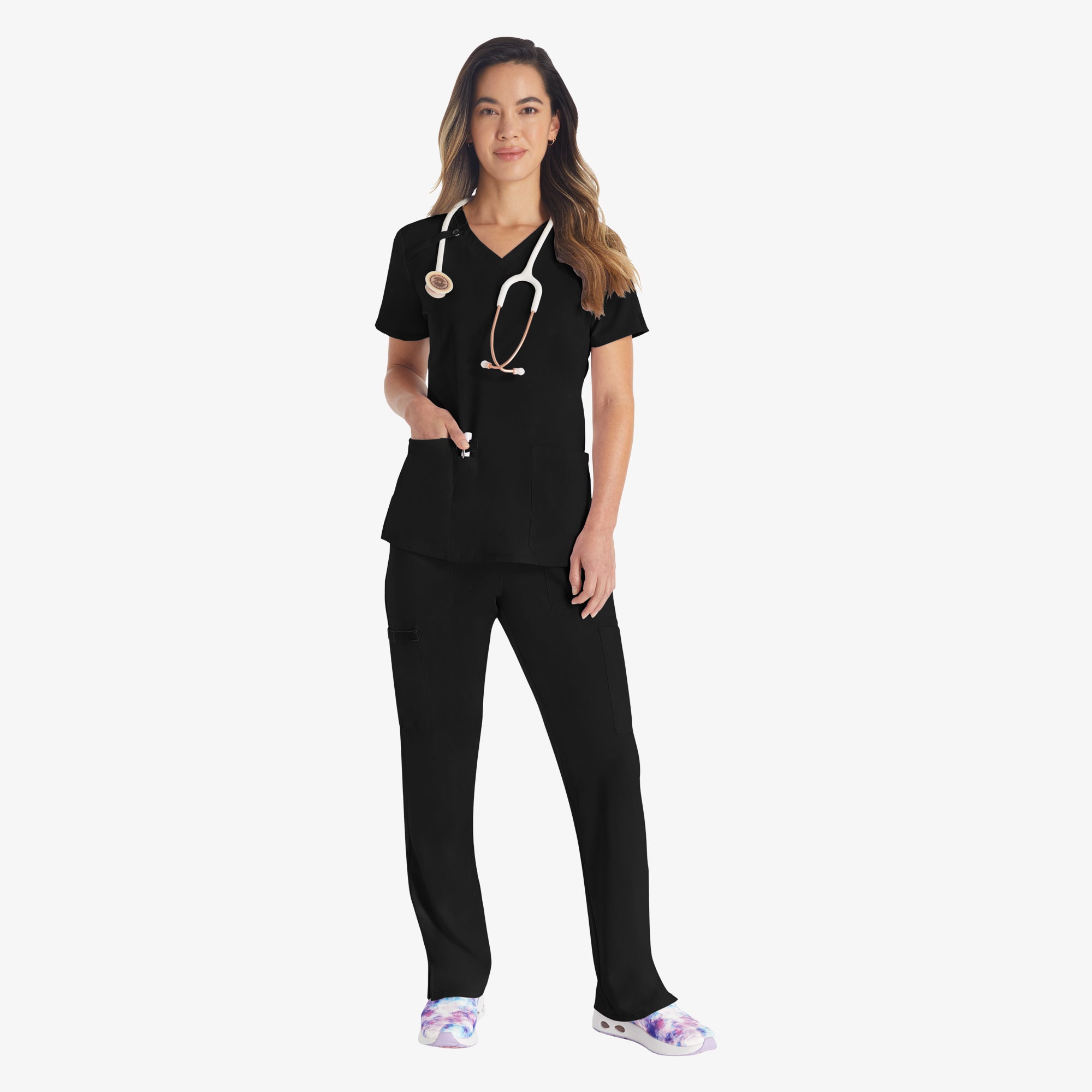 Women's EDS Essentials V-Neck Scrub Top - Image 4