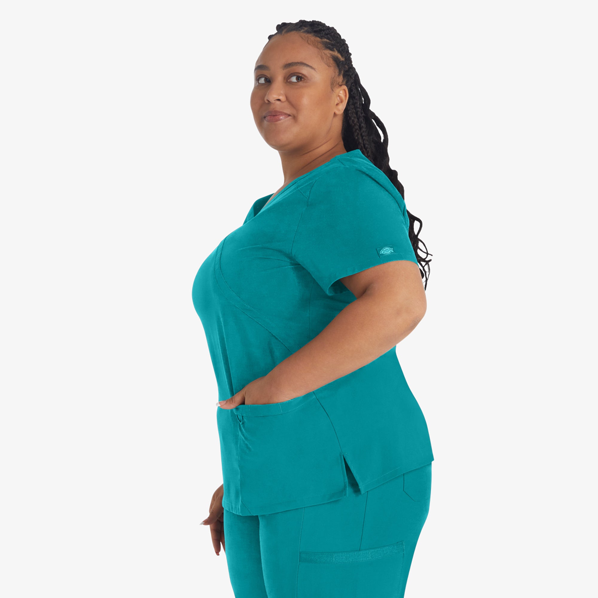 Women's EDS Essentials Mock Wrap Scrub Top - Image 3