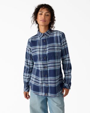 Women's Plaid Flannel Long Sleeve Shirt