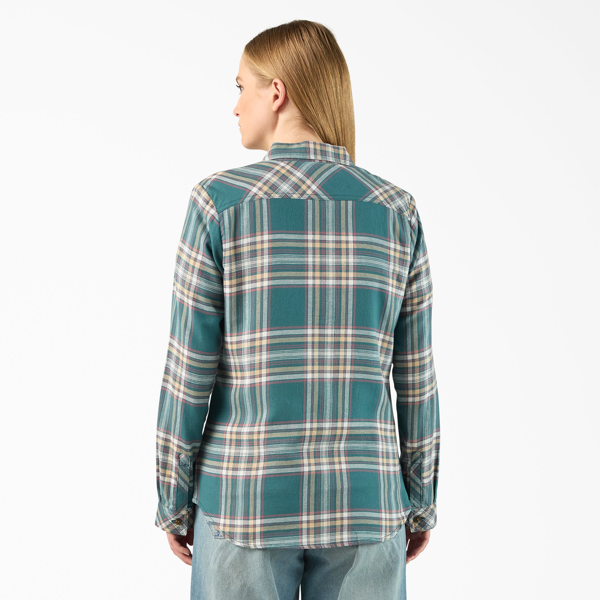 Women's Plaid Flannel Long Sleeve Shirt - Image 2