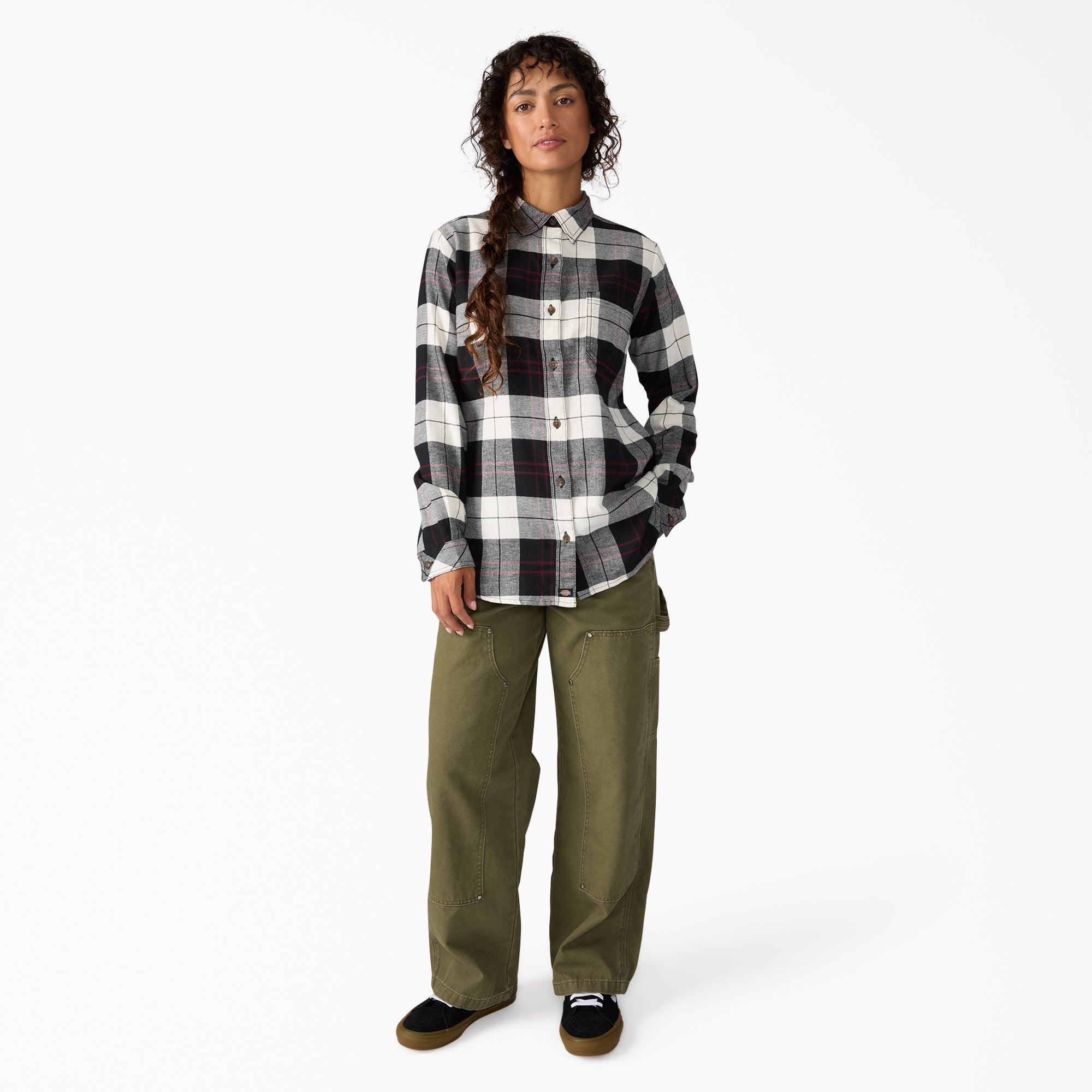 Women's Plaid Flannel Long Sleeve Shirt - Image 4