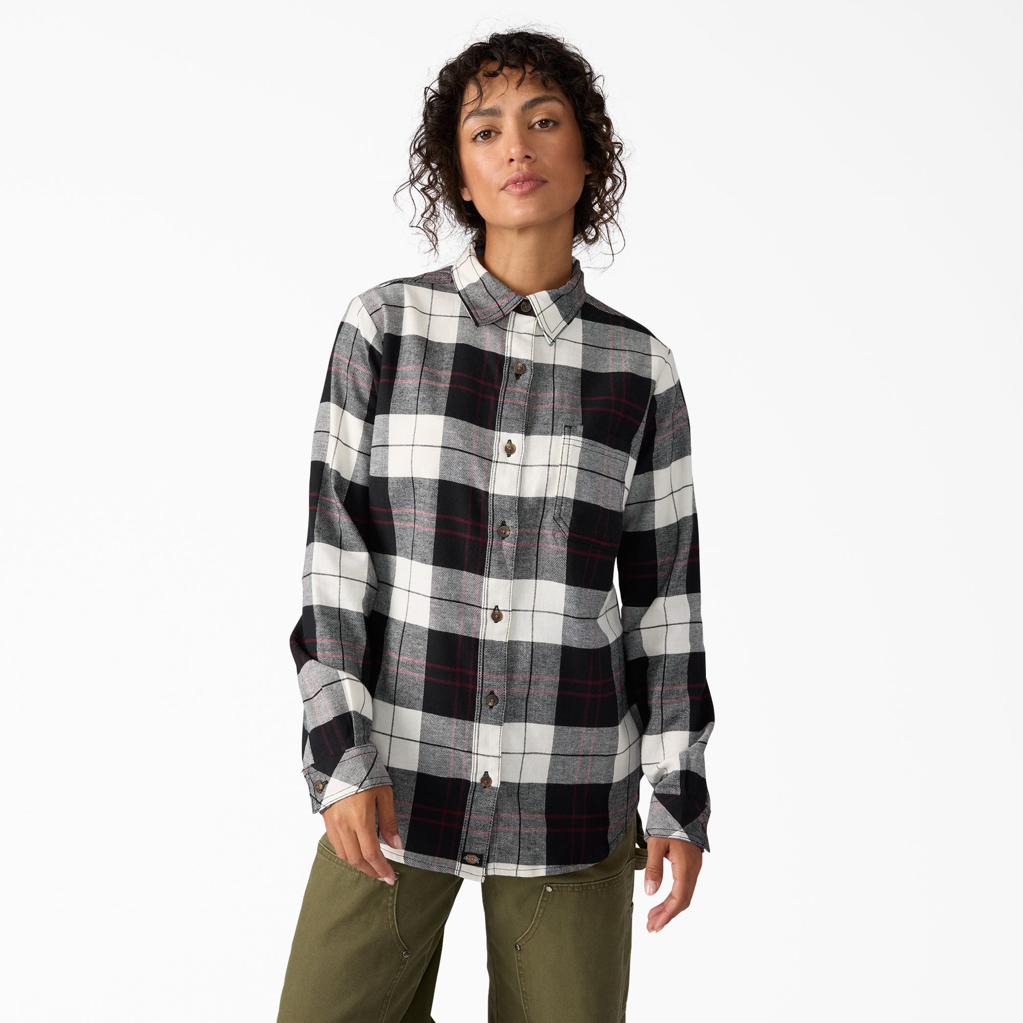 Women's Plaid Flannel Long Sleeve Shirt