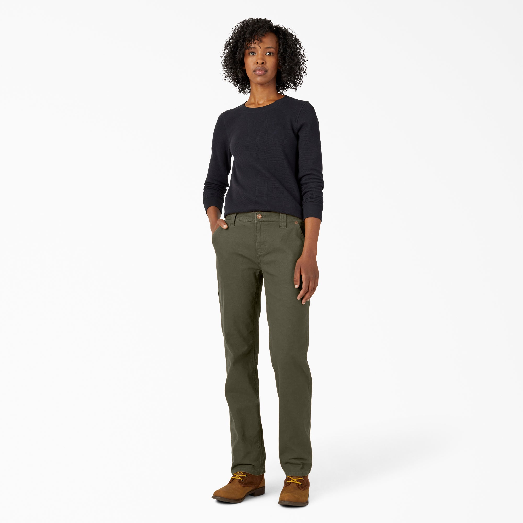 Women's FLEX Relaxed Straight Fit Duck Carpenter Pants - Image 5