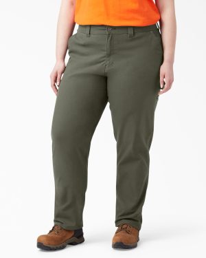 Women's Plus FLEX Relaxed Straight Fit Duck Carpenter Pants
