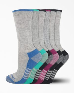 Women's Moisture Control Crew Socks. Size 6-9. 6-Pack