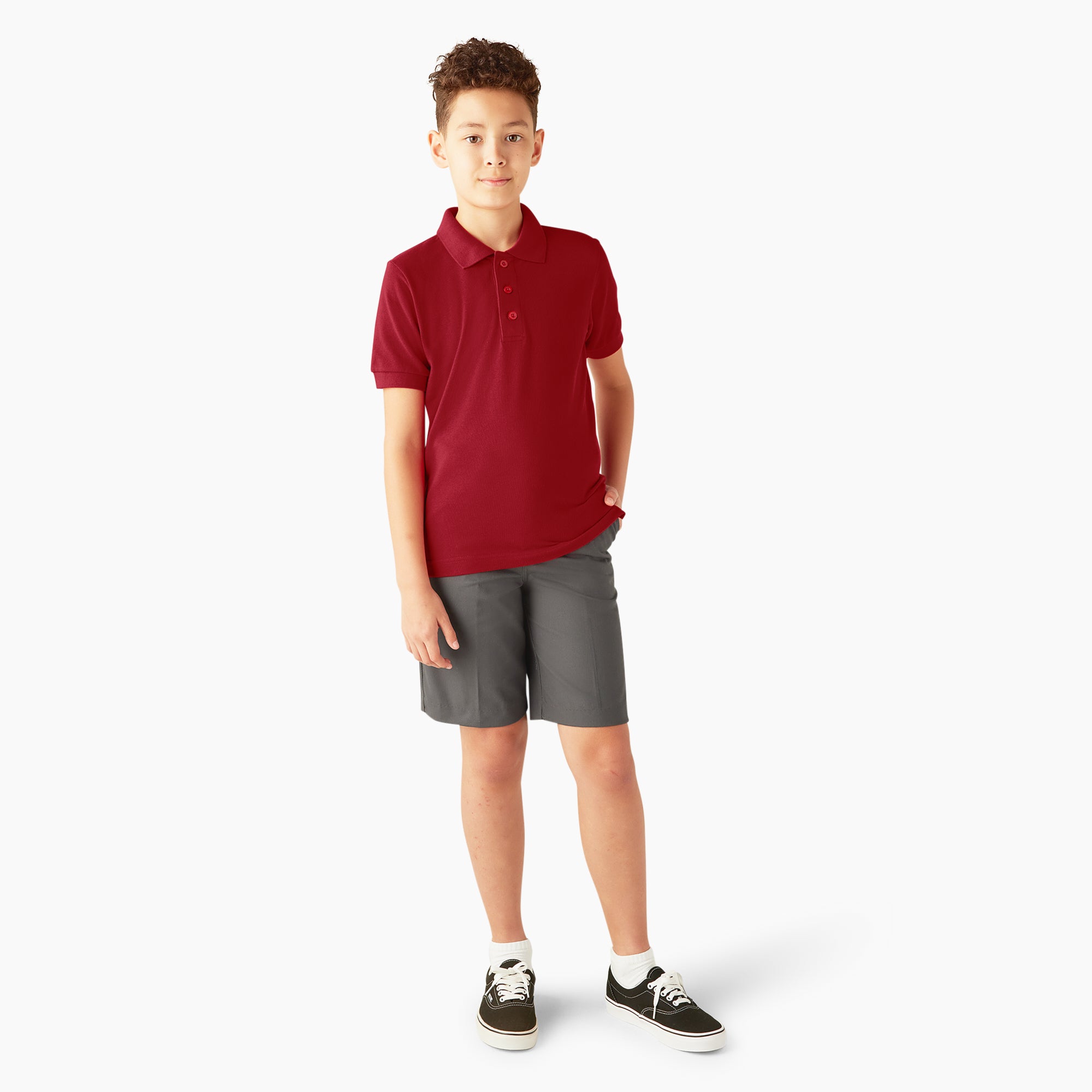 Kids' Piqué Short Sleeve Polo - Image 3