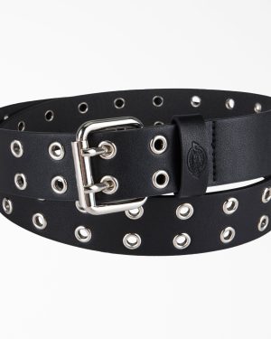 Women's Leather Double Grommet Belt