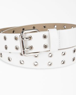 Women's Leather Double Grommet Belt
