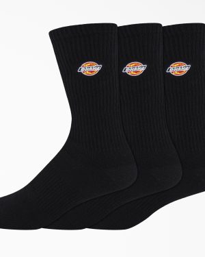 Dickies Embroidered Crew Socks. Size 6-12. 3-Pack