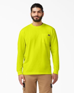 Heavyweight Neon Long Sleeve Pocket T-Shirt