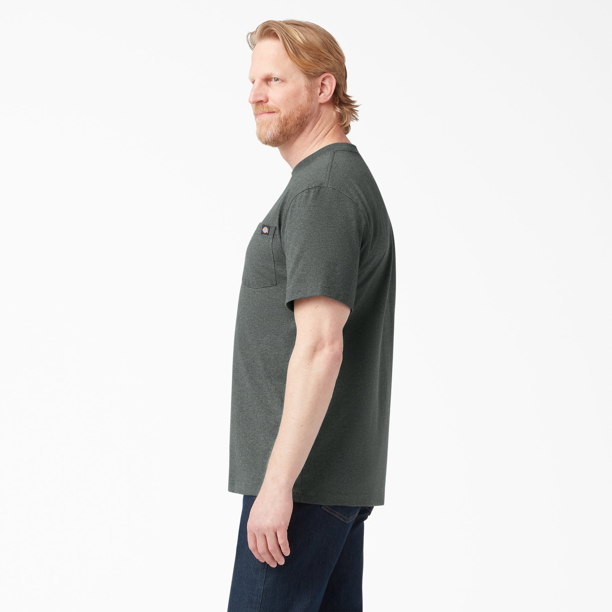 Heavyweight Heathered Short Sleeve Pocket T-Shirt - Image 3