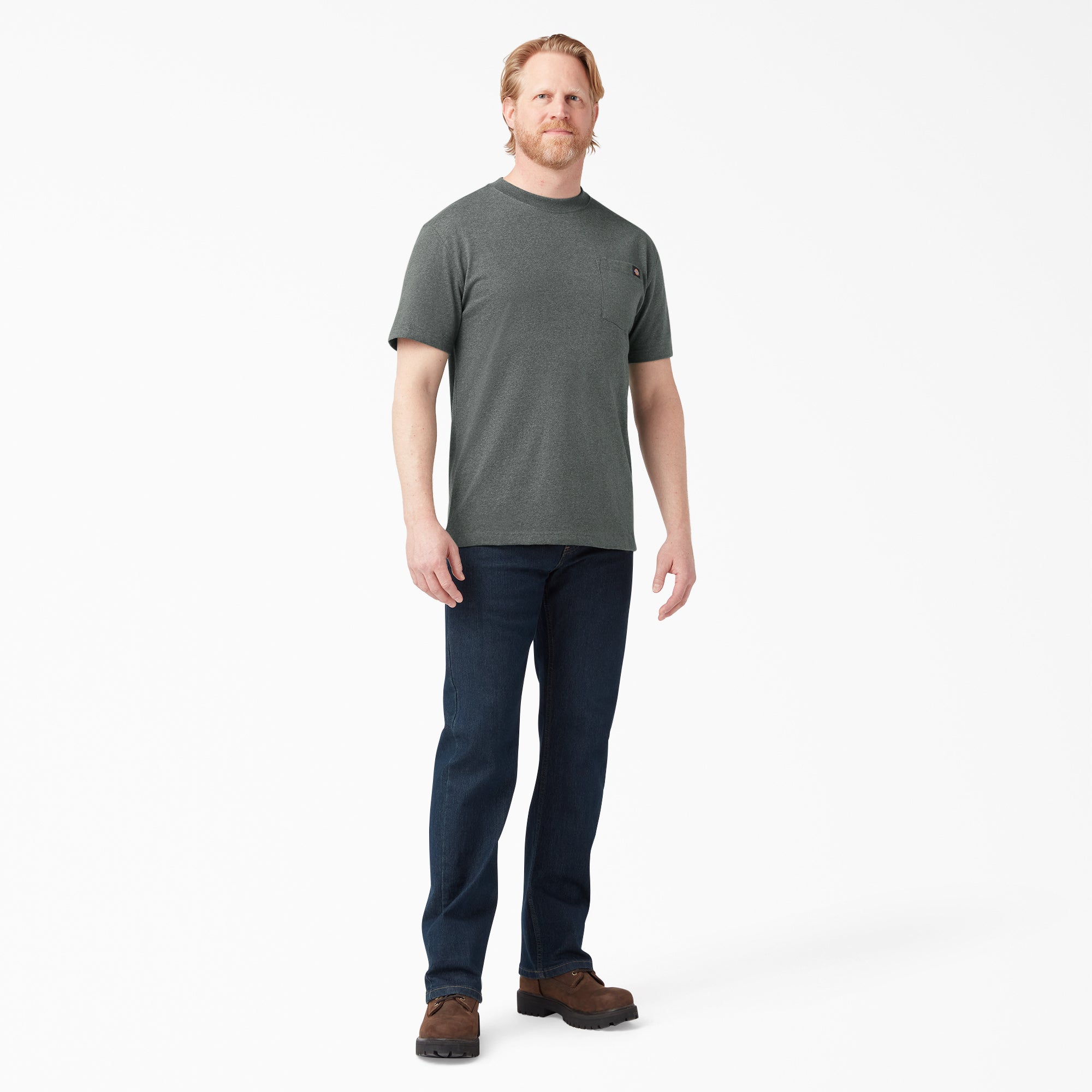 Heavyweight Heathered Short Sleeve Pocket T-Shirt - Image 4