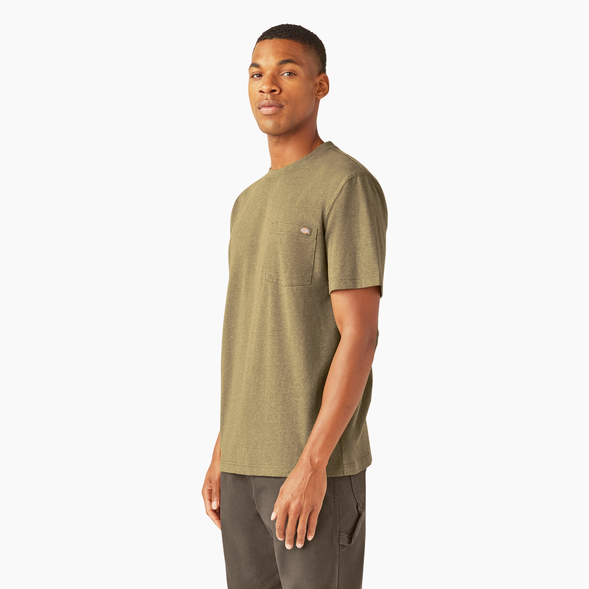 Heavyweight Heathered Short Sleeve Pocket T-Shirt - Image 3