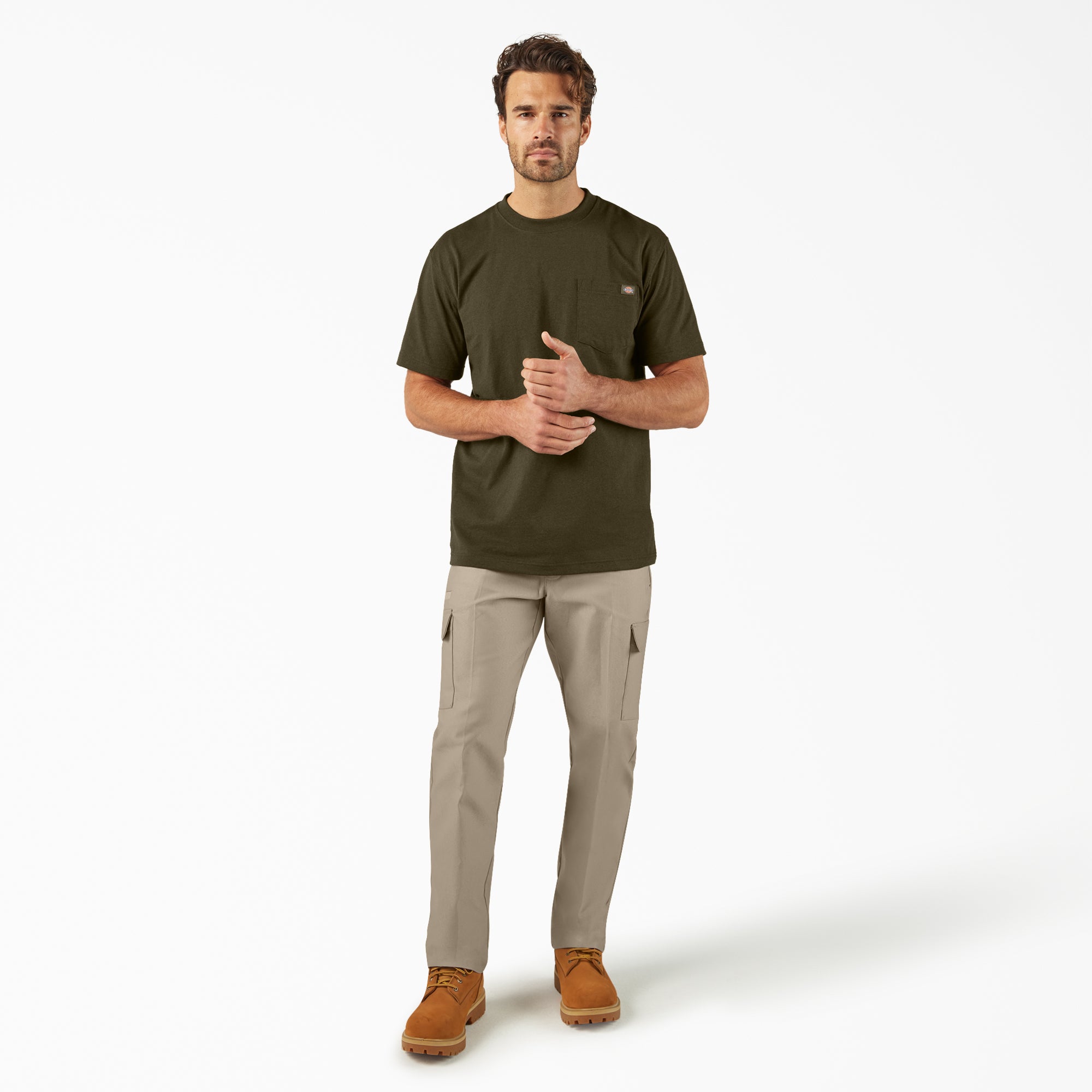 Heavyweight Heathered Short Sleeve Pocket T-Shirt - Image 4