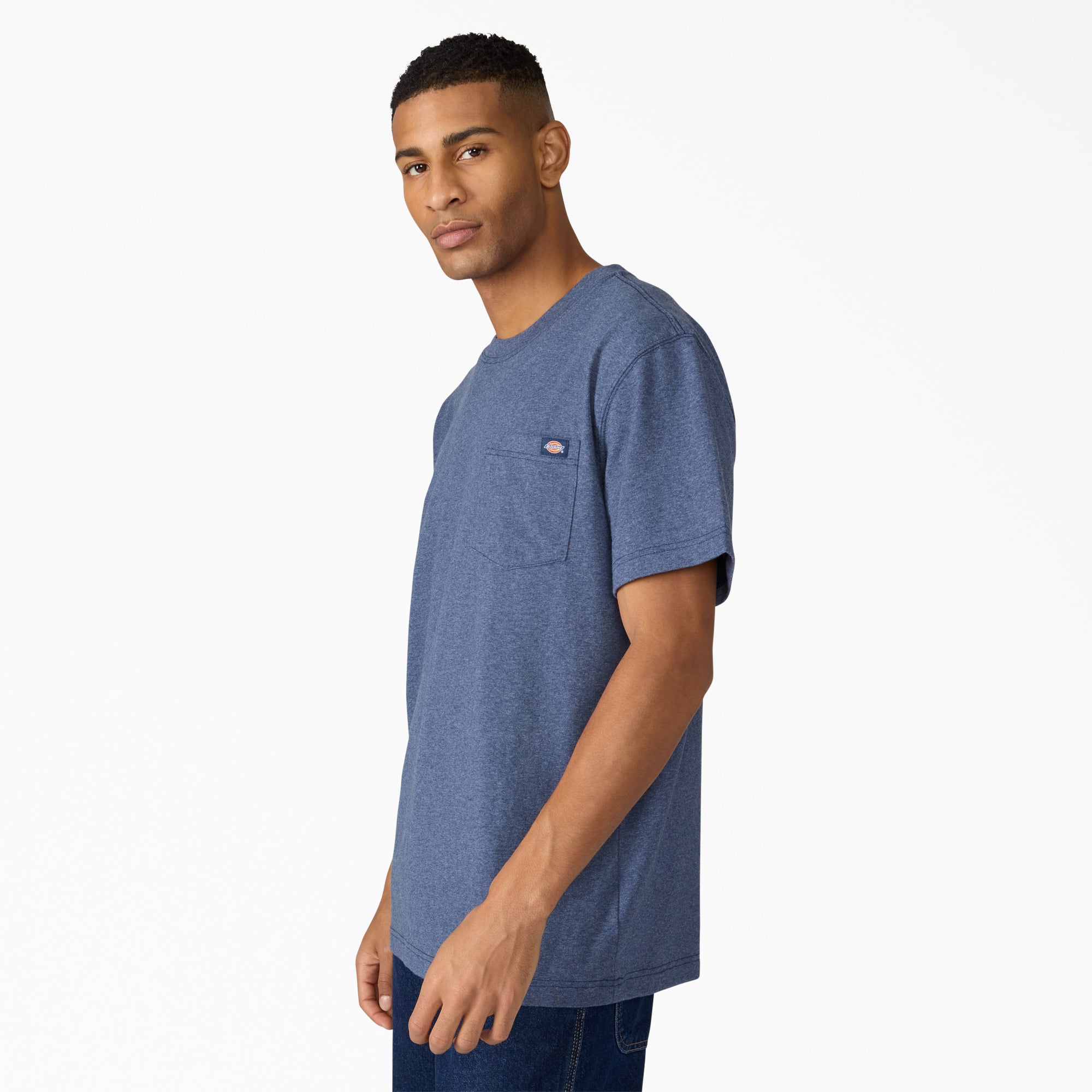 Heavyweight Heathered Short Sleeve Pocket T-Shirt - Image 3