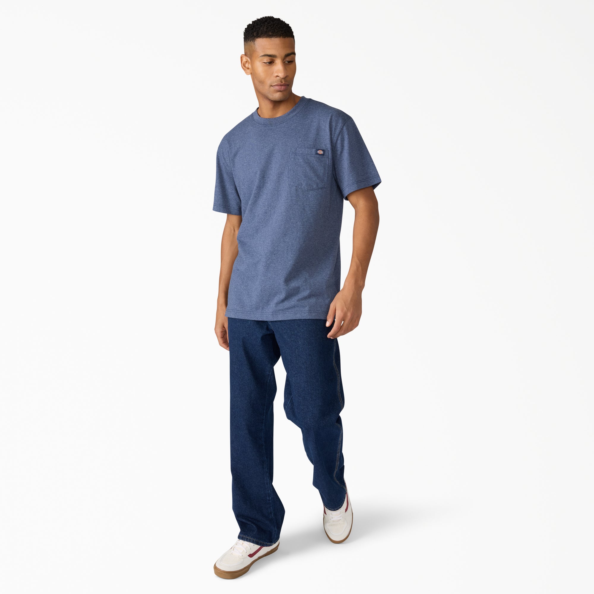 Heavyweight Heathered Short Sleeve Pocket T-Shirt - Image 4