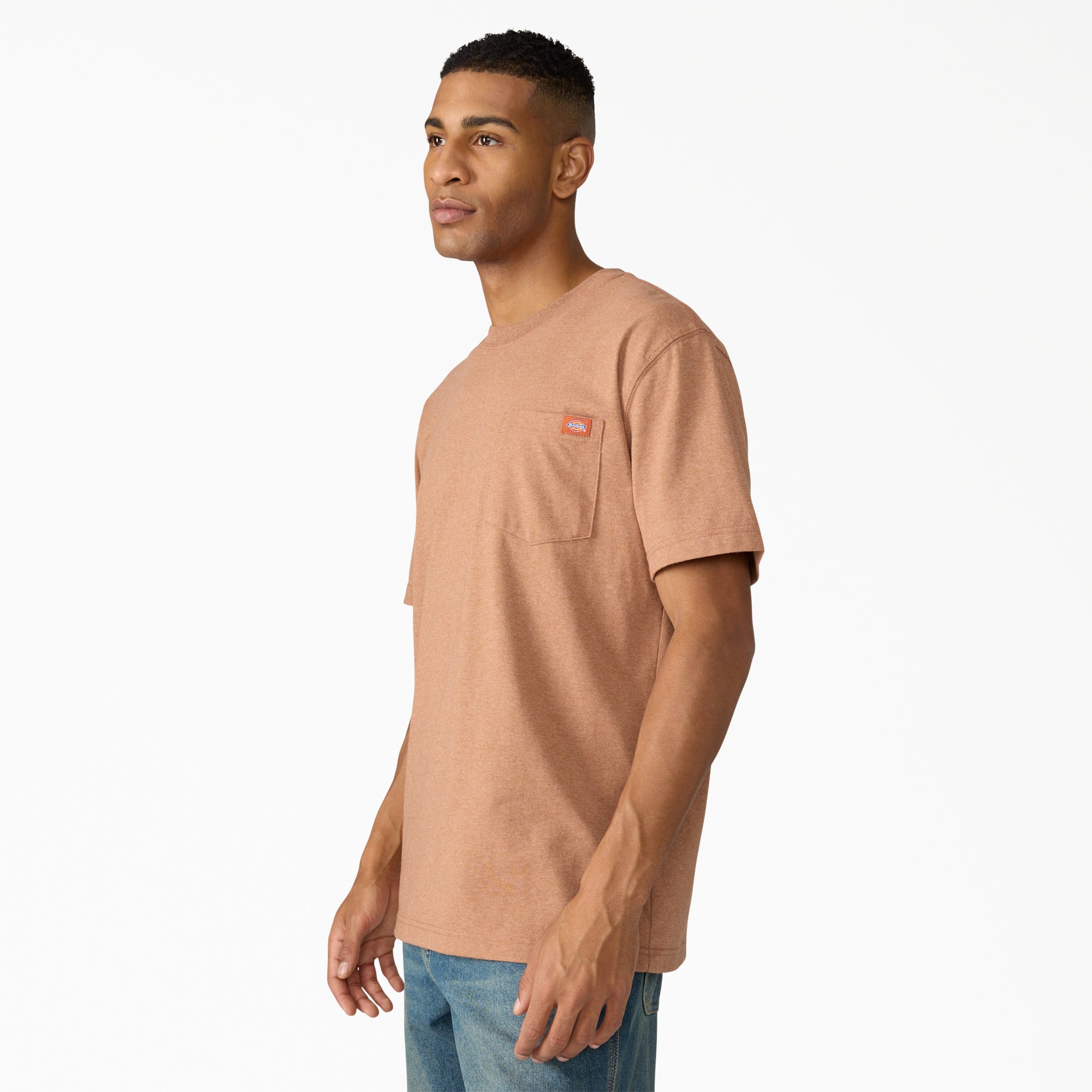 Heavyweight Heathered Short Sleeve Pocket T-Shirt - Image 3