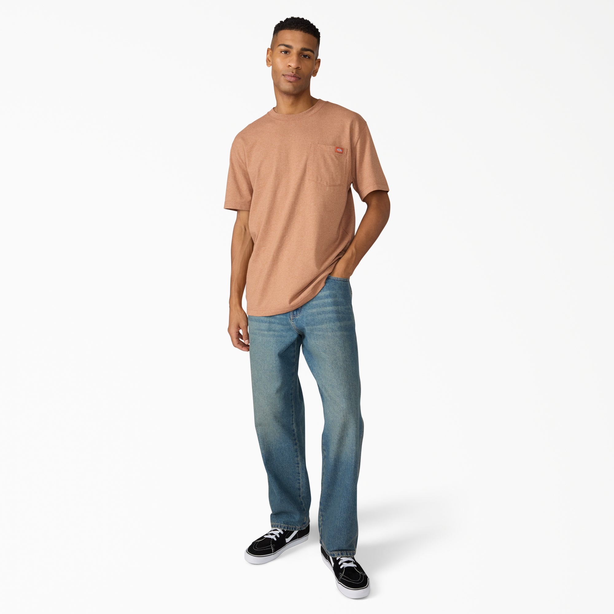 Heavyweight Heathered Short Sleeve Pocket T-Shirt - Image 4